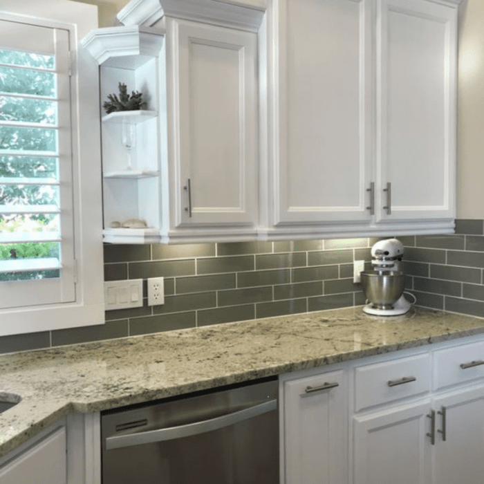 Backsplash ideas for white cabinets and granite countertops