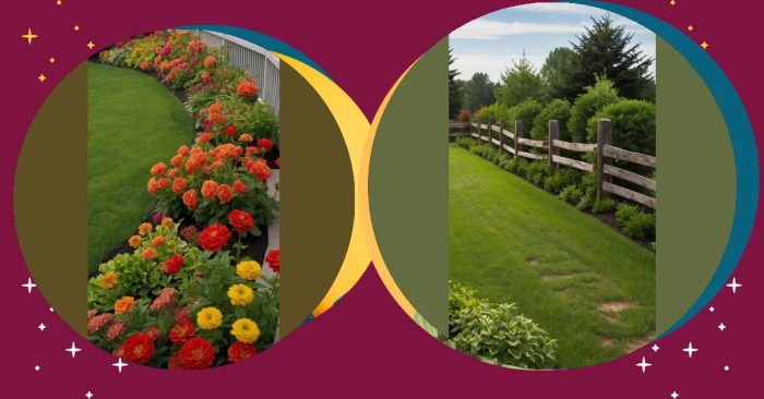 Simple fence line landscaping ideas