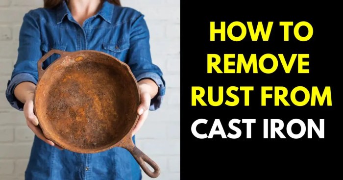 How to clean rust off cast iron