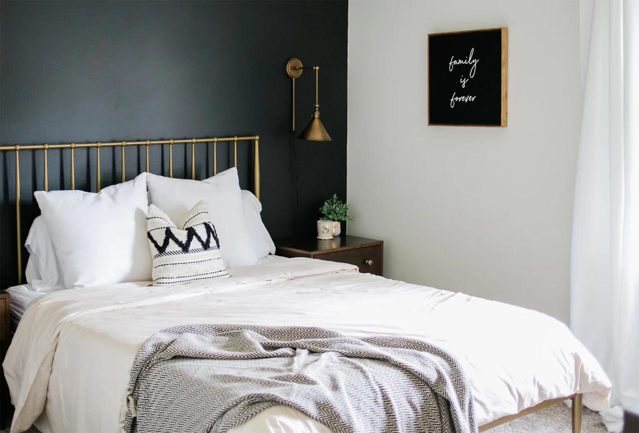 Bedrooms with black accent walls
