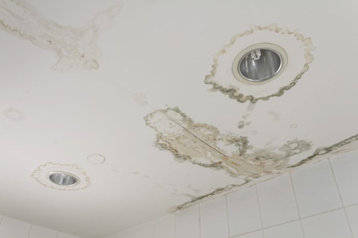 Causes of water stains on ceilings